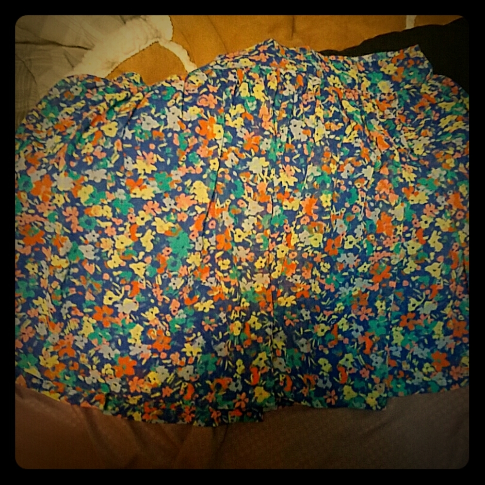 A floral 2 piece skirt blue base size L